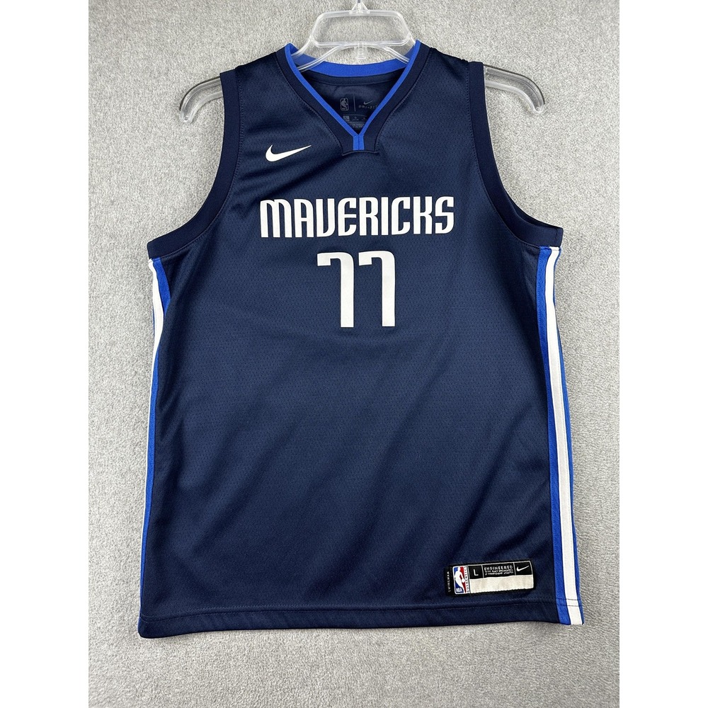 Dallas Mavericks Jersey Youth Large Blue NBA Basketball Luka Doncic Nike Dri Fit